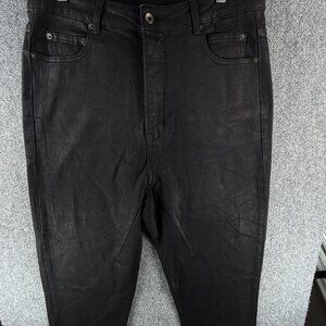 Rick Owens DRKSHDW Collapse Cut Jeans Size 32 Black Waxed Denim Style ACTL 33X21